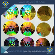 Custom High Quality Holographic Label Gold Laser Hologram Sticker with Serial Number Bar Code